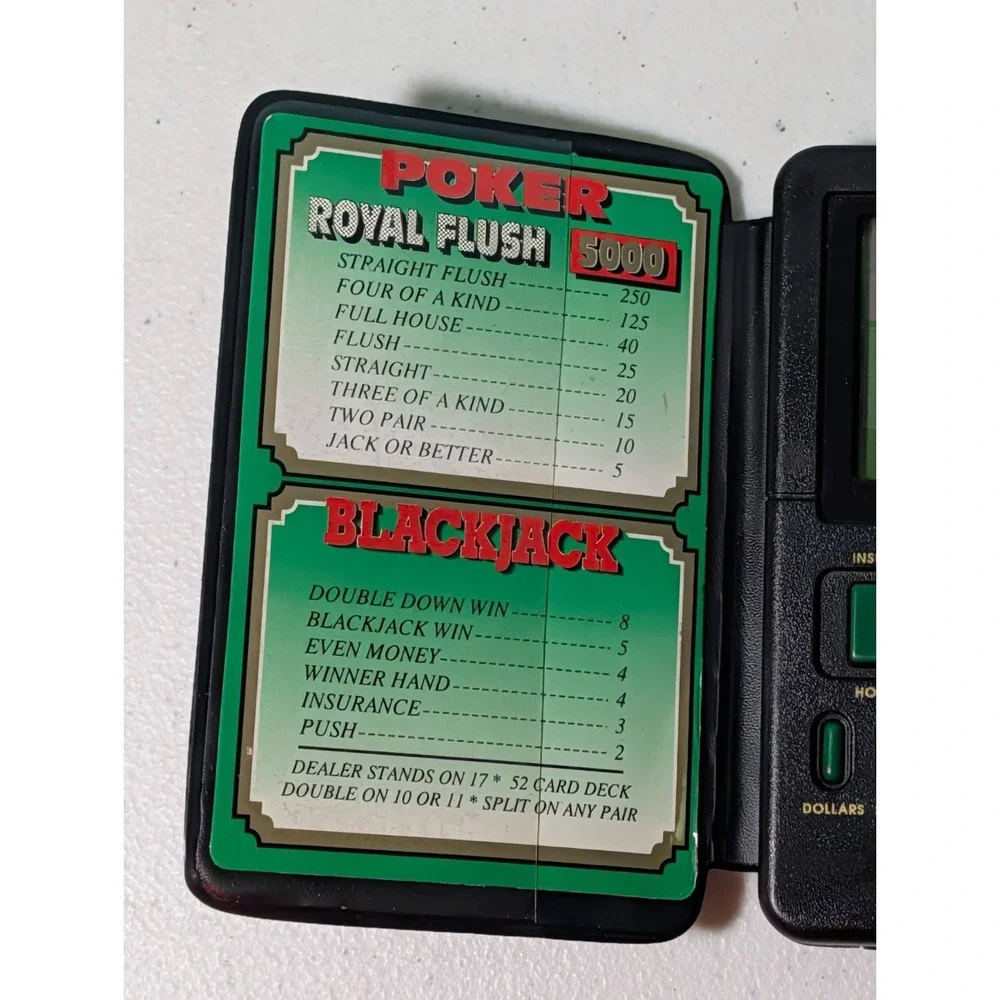 Micro Games of America Handheld Game 1994 Poker & Blackjack Tested Working